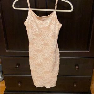 Pink Floral Lace Bodycon Dress